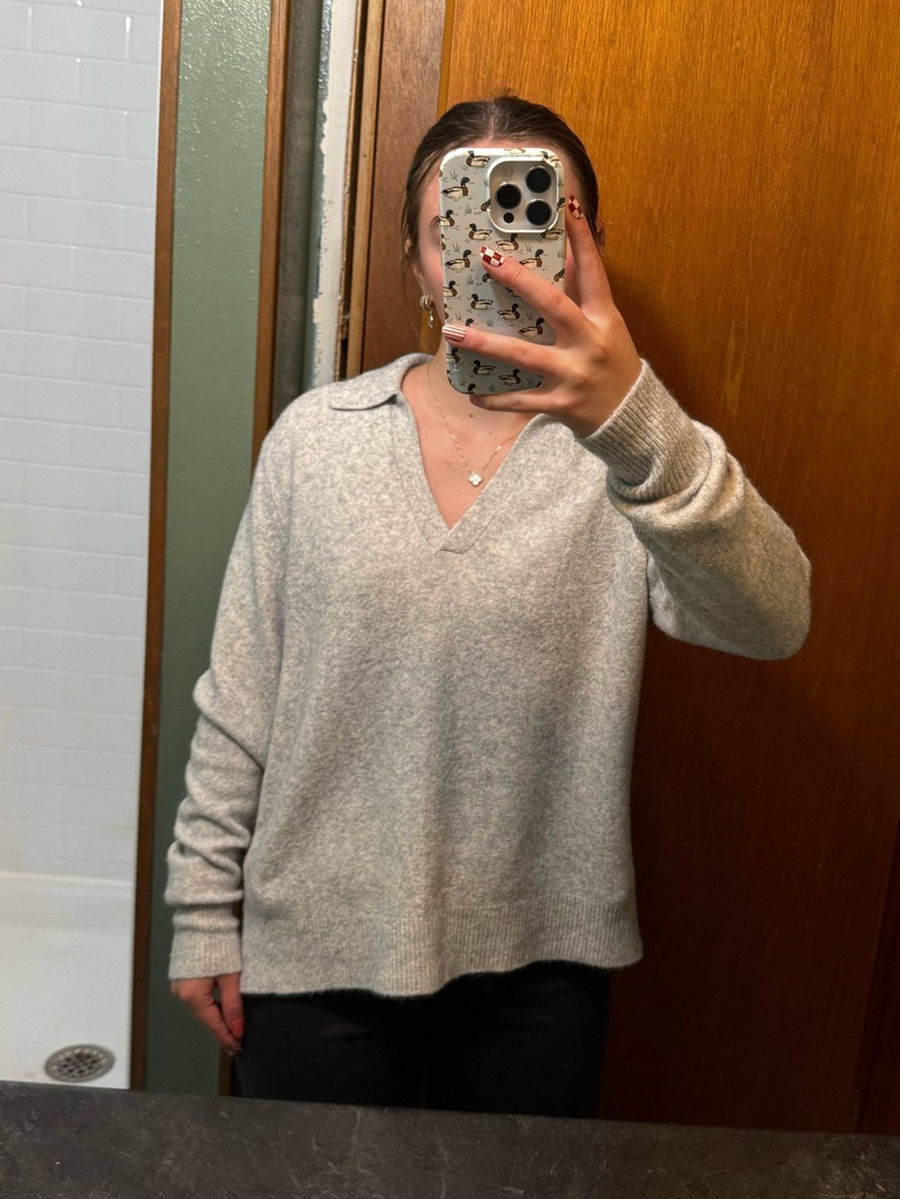 J.Crew Extra-Soft Gray Collared Pullover Sweater Size S